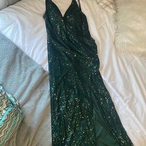 Speechless sequin gown, Hunter Green